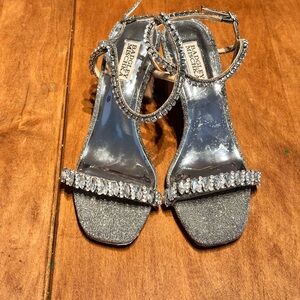 Badgley Mischka Glittering Crystal Silver Heels - 8.5